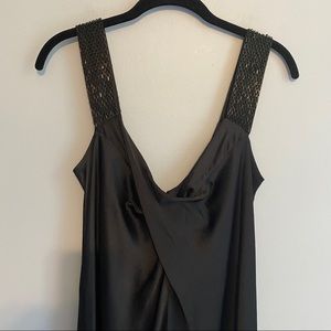 Banana Republic Black Silk Beaded Gown